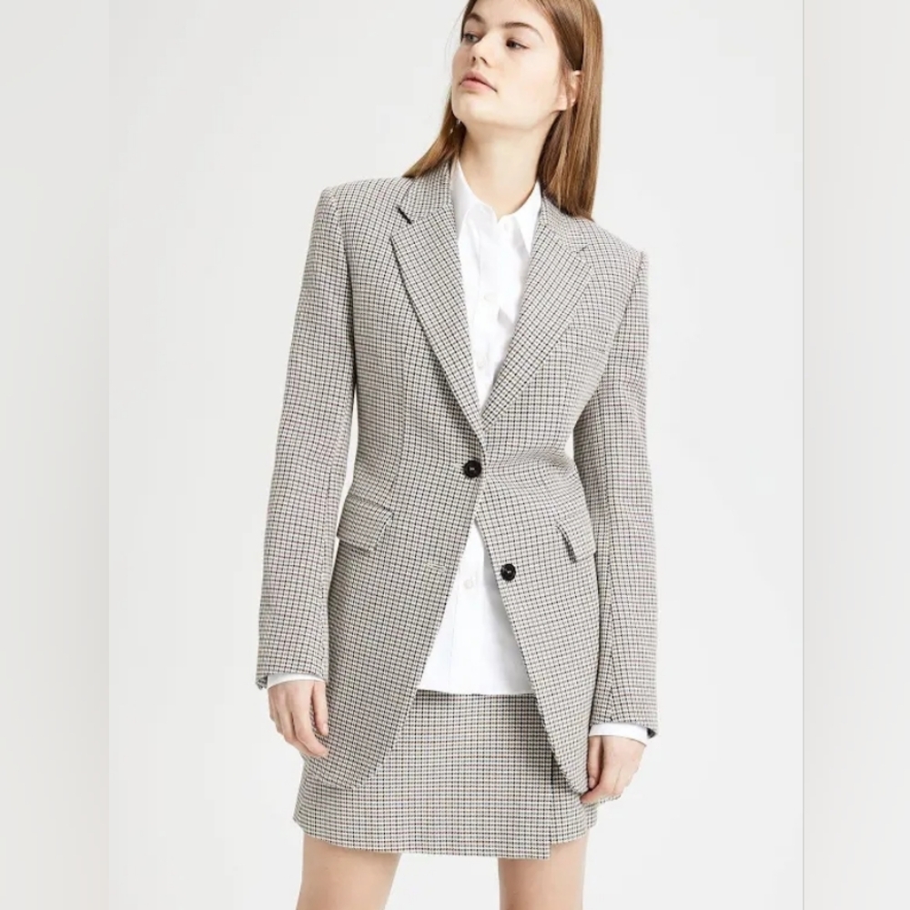 Theory Snap-Tab Fremont Plaid Wrap Mini Skirt Size 6 NWT SKIRT ONLY